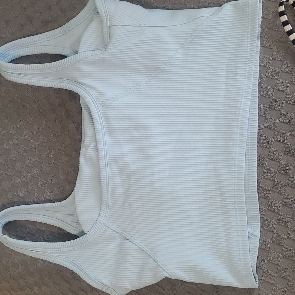 Blue Ribbed Tankini Bikini - Picture 5 of 6